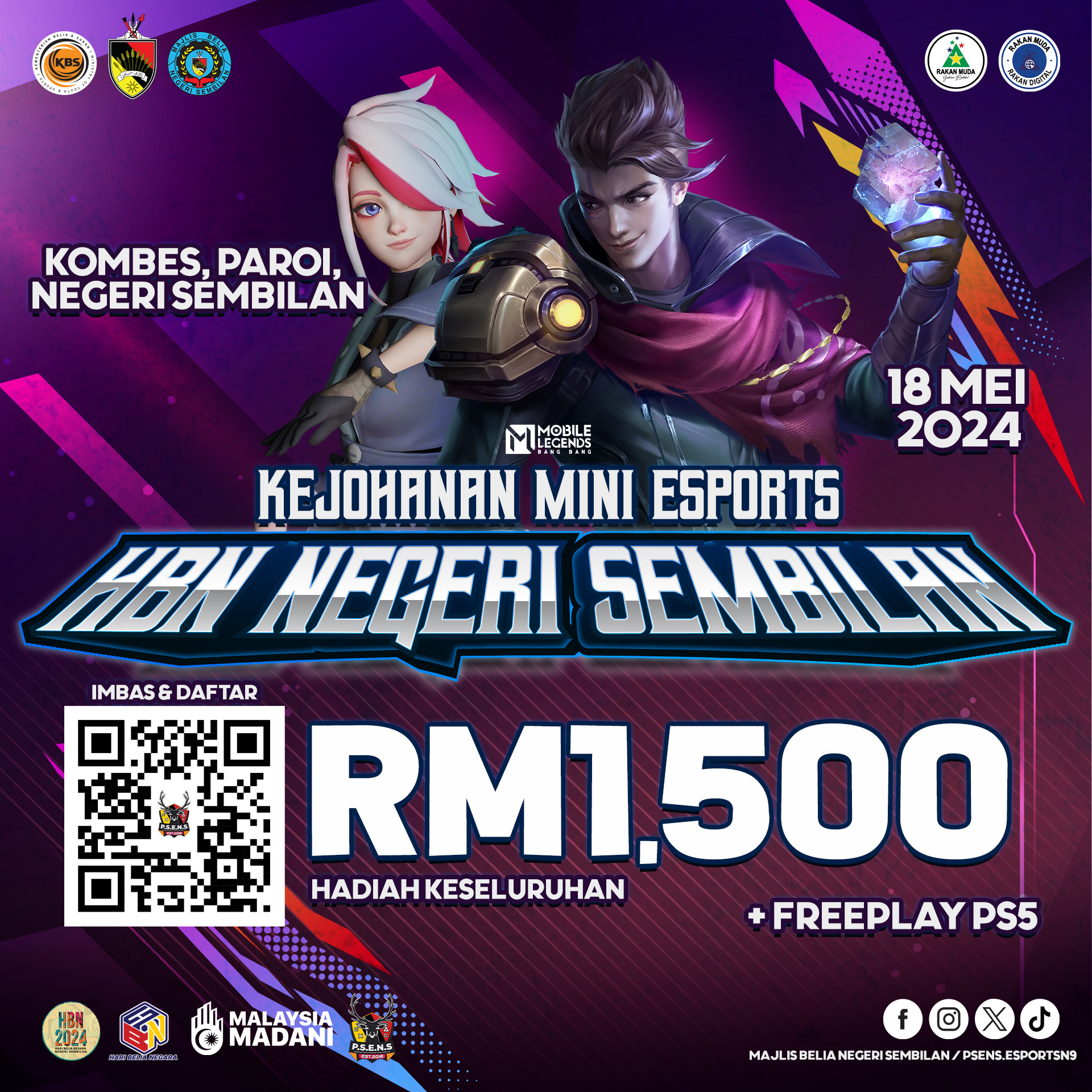 KEJOHANAN MINI ESPORTS MLBB SEMPENA HARI BELIA NEGERI PERINGKAT NEGERI SEMBILAN 2024